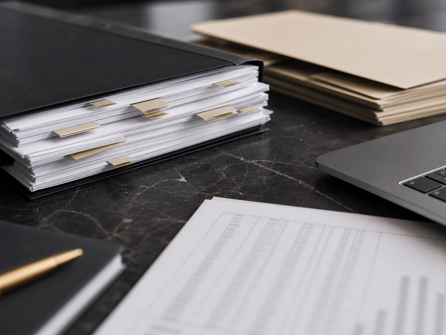 Documents and evidence organized for civil litigation